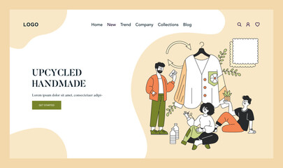 Upcycled Handmade. Flat Vector Illustration