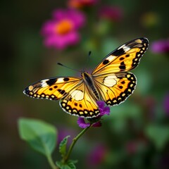 Fototapeta premium butterfly on flower