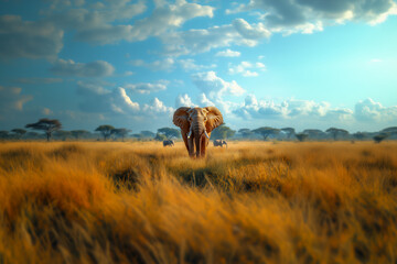 Golden Savanna Sentinels    Savanna's Embrace | Generative AI