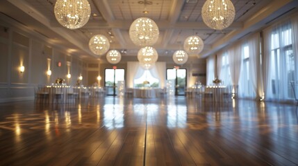 Luxurious Ballroom Affair with 3D Chandeliers and Exquisite Decor