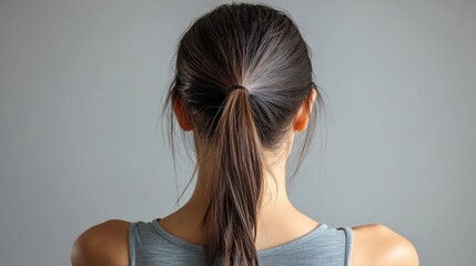 Fototapeta premium Dull Hair. Back View of Woman with Coiffure Showing Damaged and Brittle Hair