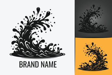 Obraz premium Splash Blob silhouette. Splashes logo waterdrop. Liquid splash logotype. Water drop logo