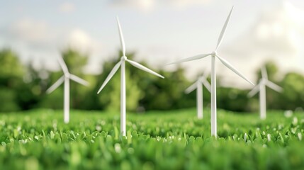 Sustainable Future: Powering Innovation with Renewable Energy Grid Featuring Wind Turbines and Solar Panels