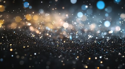 Fototapeta premium Bokeh Effect with Stars on Black Background for Photo Overlay Generative AI