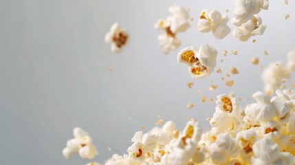 Explosive Movie Night Excitement - Popcorn Kernels Popping and Flying in all Directions