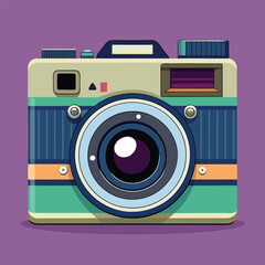 Vector flat style illustration of camera colorful simple Camera icon