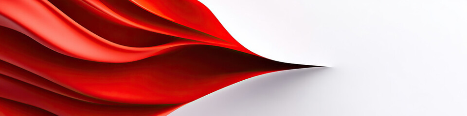 Fototapeta premium A minimalist white banner with a large, bold red logo, emphasizing clarity and effectiveness.