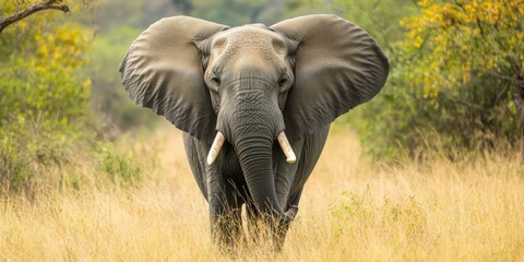Fototapeta premium Elephants in Peril: The Dire Impact of Global Warming and Deforestation on Wildlife, Highlighting the Urgent Need for Conservation and Habitat Preservation