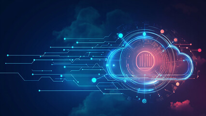 Vector Art: Advanced Cloud Technology and Digital Network
