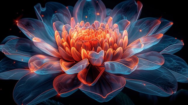 Vibrant Fractal Flower in Energetic Abstract Art - Powered by Adobe