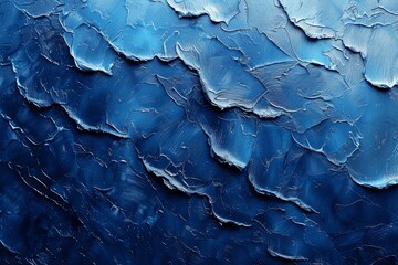 Deep Blue Gradient Background with Grainy Texture and Wavy Curved Lines