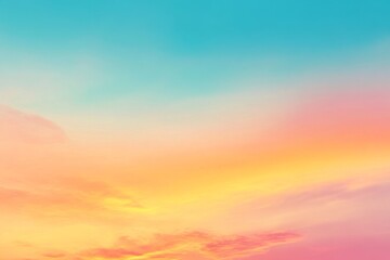 Obraz premium Ethereal Vista of Fantasy: A Vibrant Panoramic Sunset Sky, Rich in Gradient Colors, Embracing the Tranquil and Uplifting Spirit of a Summer Twilight,4K wallpaper, poster background
