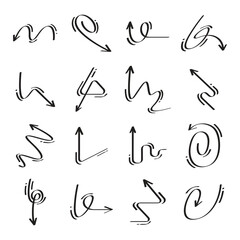 doodle arrows symbols set illustration