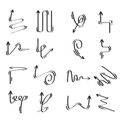 doodle arrows symbols set illustration