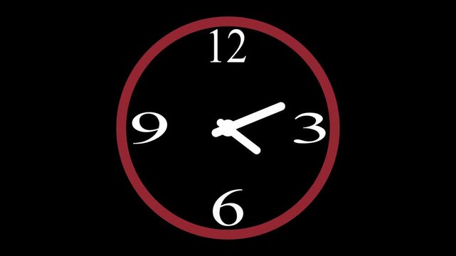 Digital clock icon animated. Clock icon with moving arrows ,rooted 12 hour in the circle on background