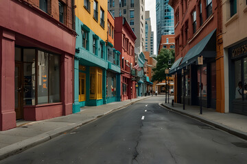 Obraz premium Surface level of footpath amidst buildings against sky