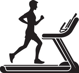 Treadmill vector silhouette illustration logo art