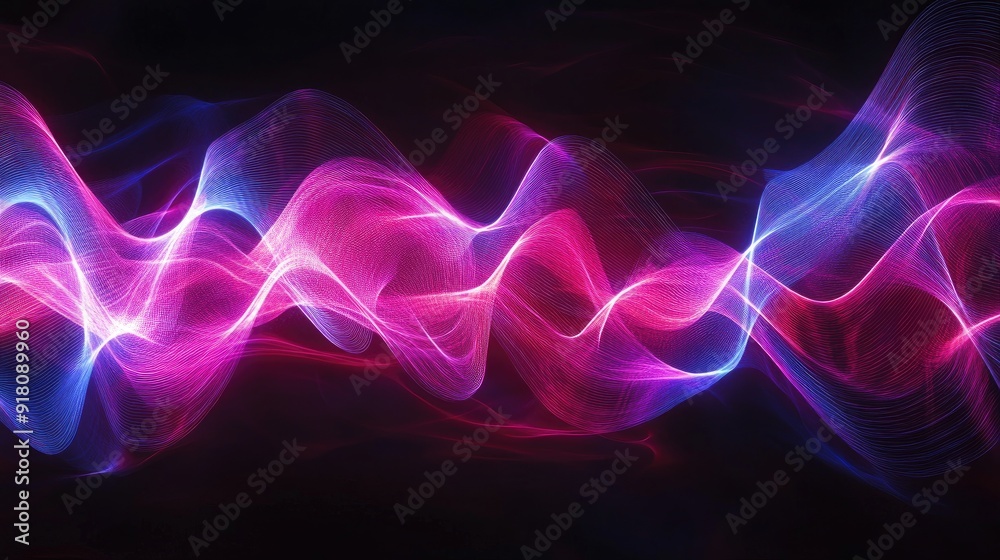 Poster dynamic zigzag light pattern on a dark background, creating a modern and energetic visual effect.