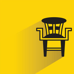 chair icon with shadow on yellow background