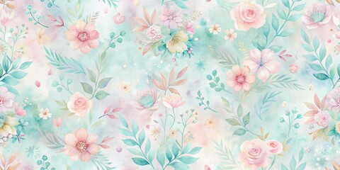 Softly blended watercolor texture background featuring calming, gradient-style washes of pastel hues in gentle, seamless pattern for versatile design applications.