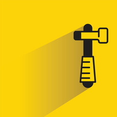hammer tool icon with shadow on yellow background
