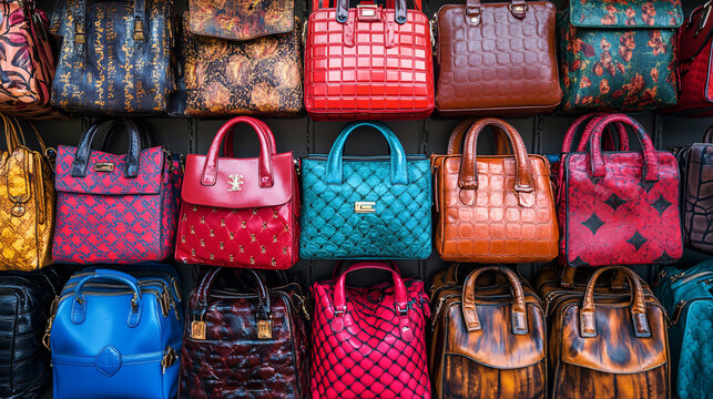 Collection of Counterfeit Luxury Handbags and Watches with Noticeable Fake Branding and Poor Quality