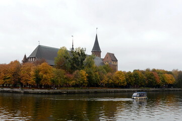 Fototapeta premium Autumn view of Kanta Island in Kaliningrad