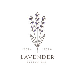 minimalist lavender flower logo botanical logo design graphic vector