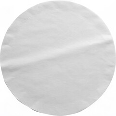 Blank white round paper sticker label isolated