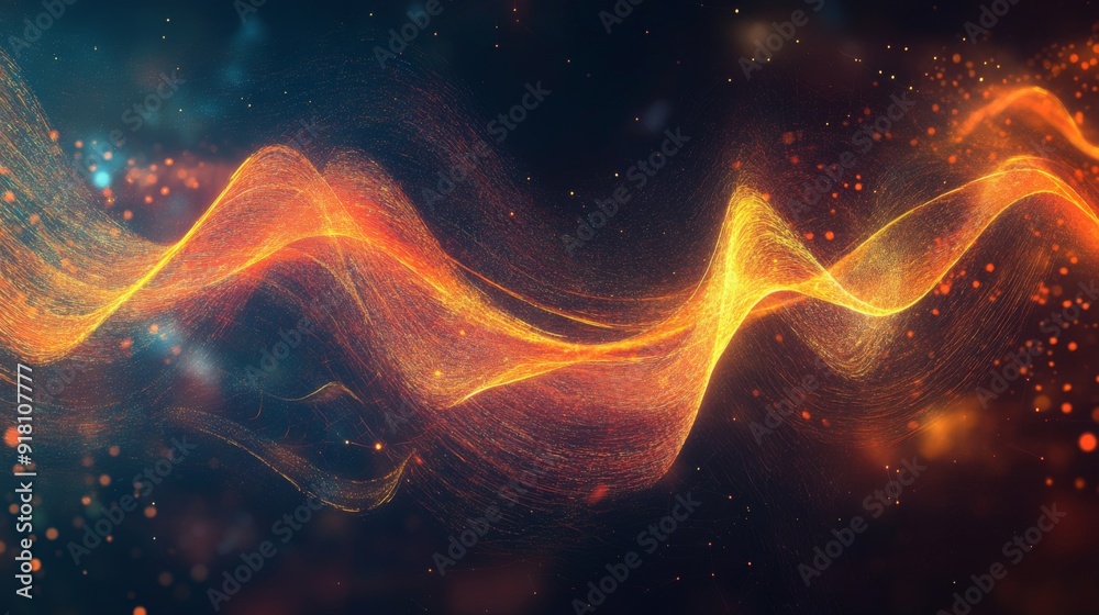 Leinwandbilder an abstract representation of electrical waves with vibrant, glowing lines and dynamic patterns agai