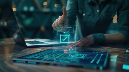 The futuristic holographic interface