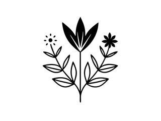 Simple and Elegant Botanical Line Art: Perfect for Graphic Design and Printing