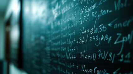 Advanced Mathematics Concepts on Chalkboard for Education and Learning