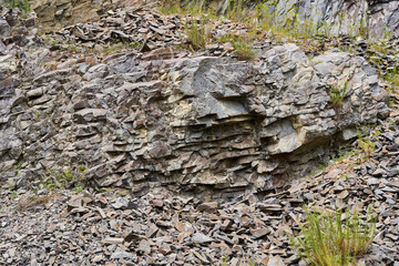 Rock formations in an abandoned quarry