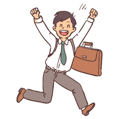  A young Japanese man in his thirties, wearing business casual A simple flat vector illustration on a white background