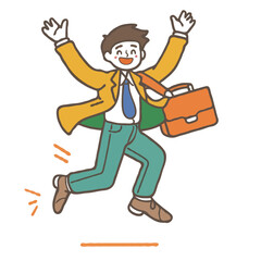  A young Japanese man in his thirties, wearing business casual A simple flat vector illustration on a white background