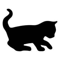 Little Cat black silhouette. Vector illustration 22