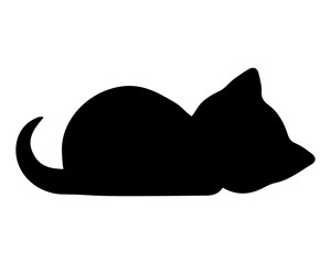 Obraz premium Little Cat black silhouette. Vector illustration 24