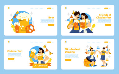 Fototapeta premium Oktoberfest. Flat Vector Illustration
