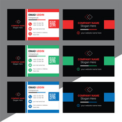 Best Corporate Creative Professional and Modern 
Business Card Template | Elegant Visiting Card Design | Company Trending Card Design Vector | Stylish Design Brand With Various Colors