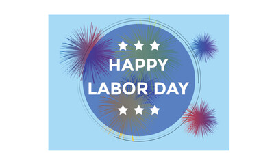 Labor day card with fireworks , vector illustration.