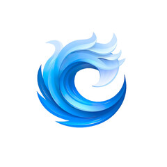 Fototapeta premium 2D logo of a wave in flat oceanic color palette isolated on a white transparent background.