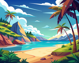 Beach Landscape anime style