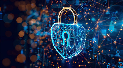 padlock and key, Cybersecurity Protection