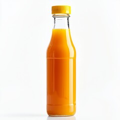Freshly Squeezed Juice in a Glass Bottle, Isolated on White Background Generative AI