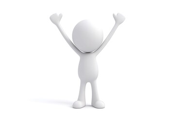 Happy 3d man with tie. 3d rendering.