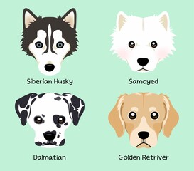 Big dog breed Face character icon illustration