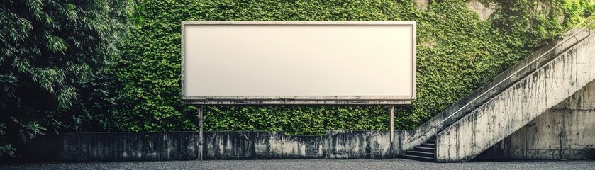 Empty Billboard in a Green Environment for Advertising Generative AI