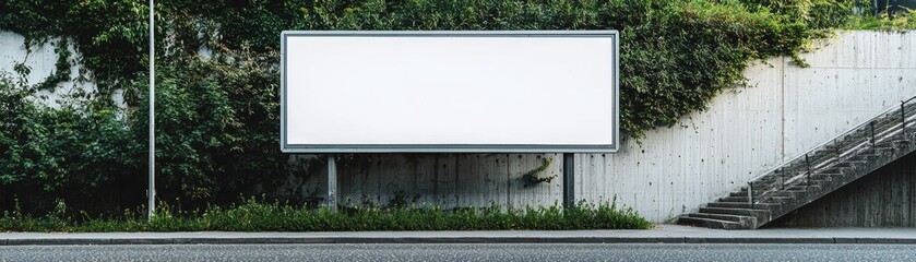 Empty Billboard in a Green Environment for Advertising Generative AI