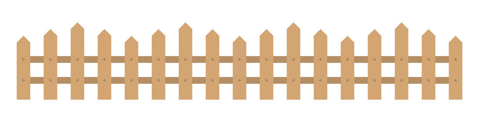 Wooden fence isolated on white background